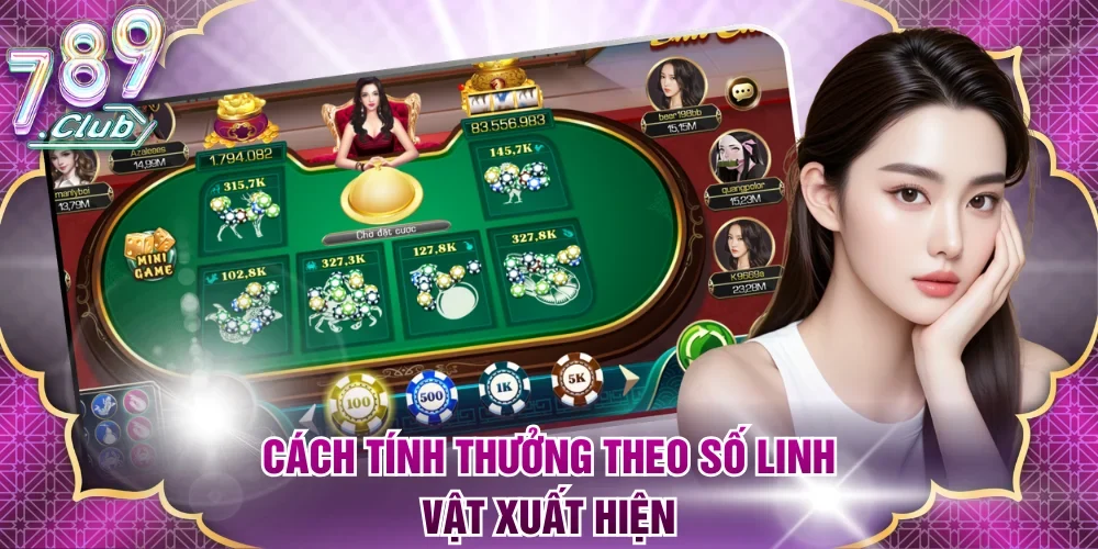 Cách tính thưởng theo số linh vật xuất hiện đơn giản